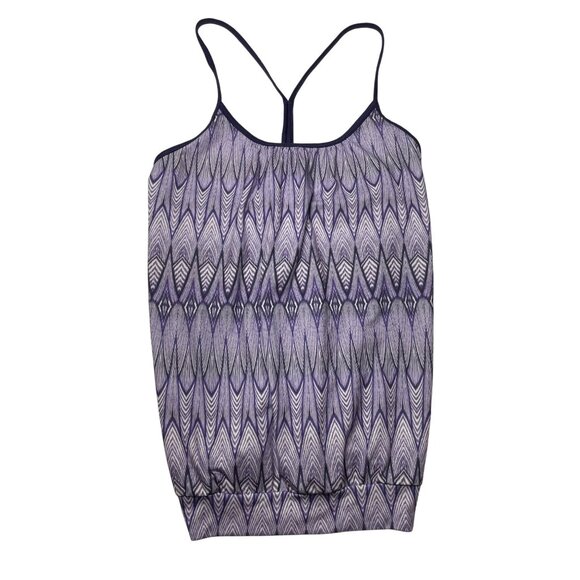 Prana Women's Medium Strappy Tank Top With Abstract Pattern Purple M - Picture 1 of 8